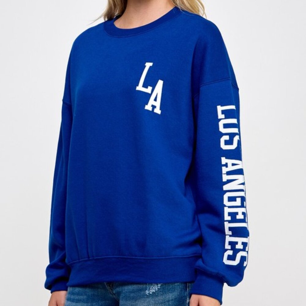 Los Angeles Sponge Fleece Drop Shoulder Crewneck Sweatshirt